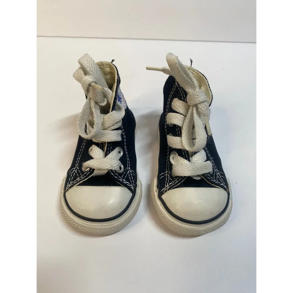 Converse Chuck Taylor All Star High Top Toddler Size 2 Black White Sneakers